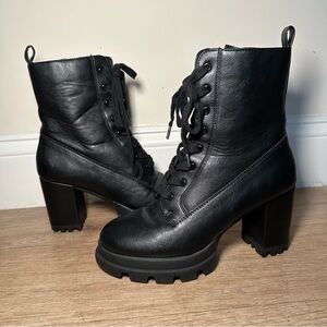Forever 21 Black Heeled Combat Boots